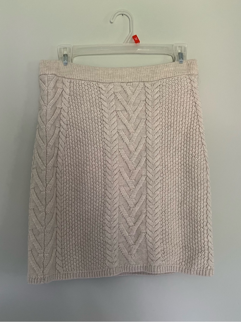 Babaton Cream Cable-Knit Mini Skirt